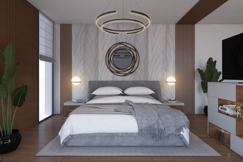 Contemporary Bedroom Design by HNS Interior Decoration Dubai Interior Design