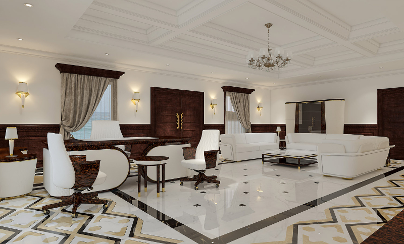 nakheel chairman's office commercial interior design project by belhasa interiors