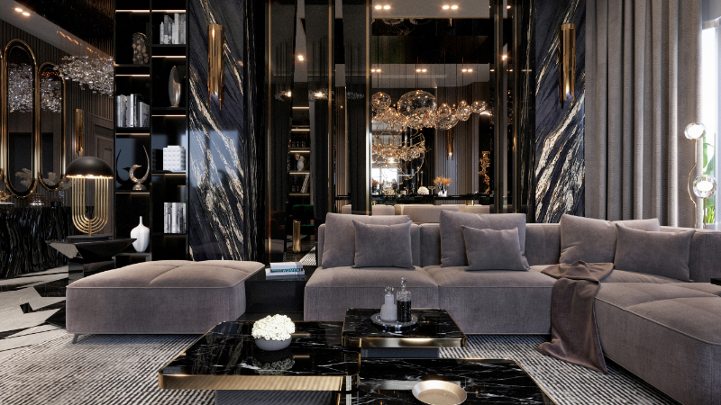 Grand Apartment Interior Design in Egypt by Aya Al Ansari التصميم الداخلي للشقة