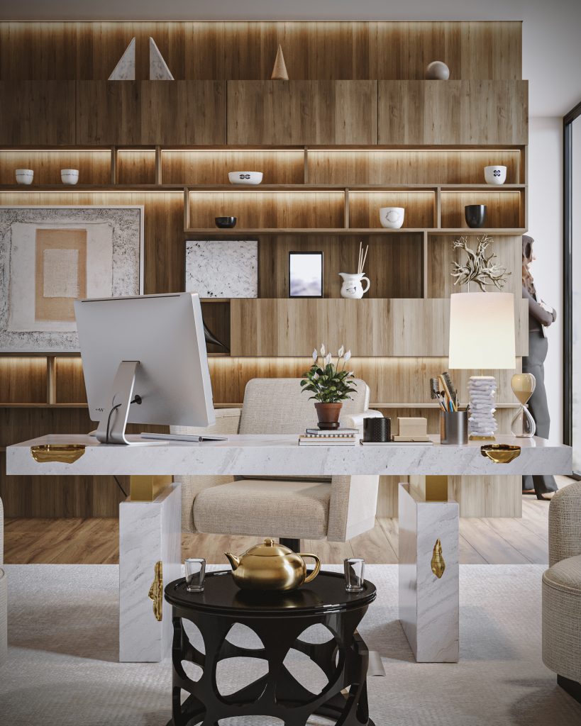 Luxury Home Office by Wafi Tagleb With the Empire Desk by Boca do Lobo