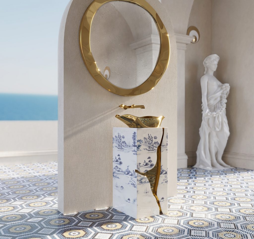 Luxury Bathrooms by Fareed Interiors in Casablanca with Lapiaz Freestanding by Boca do lobo and Maison Valentina