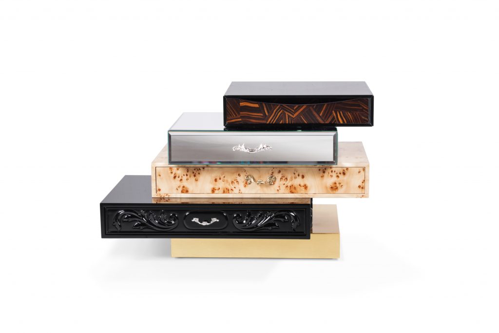 Contemporary- A nightstand with a staircase shape. Diferent colors