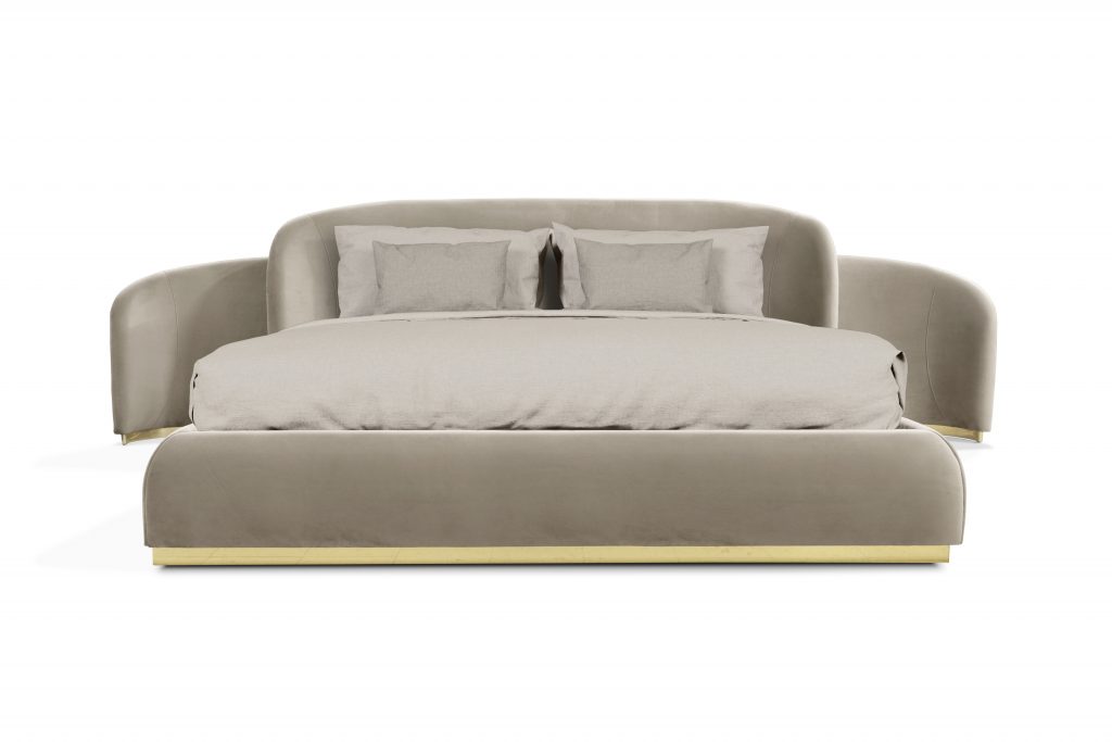 Contemporary- A curved and large bed with two arms